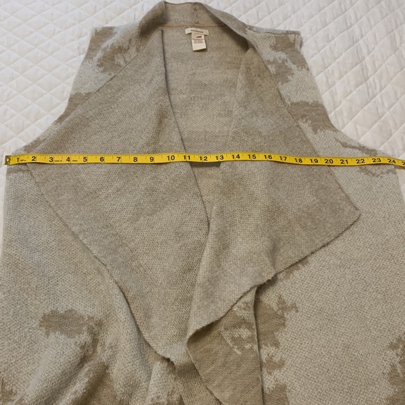 SUNDANCE wool mohair vest sleeveless cardigan long duster beige cream XL - Picture 5 of 7